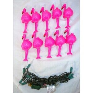 Lot 10 Plastic Blow Mold Pink Flamingo Twinkle String Light Covers Replacements
